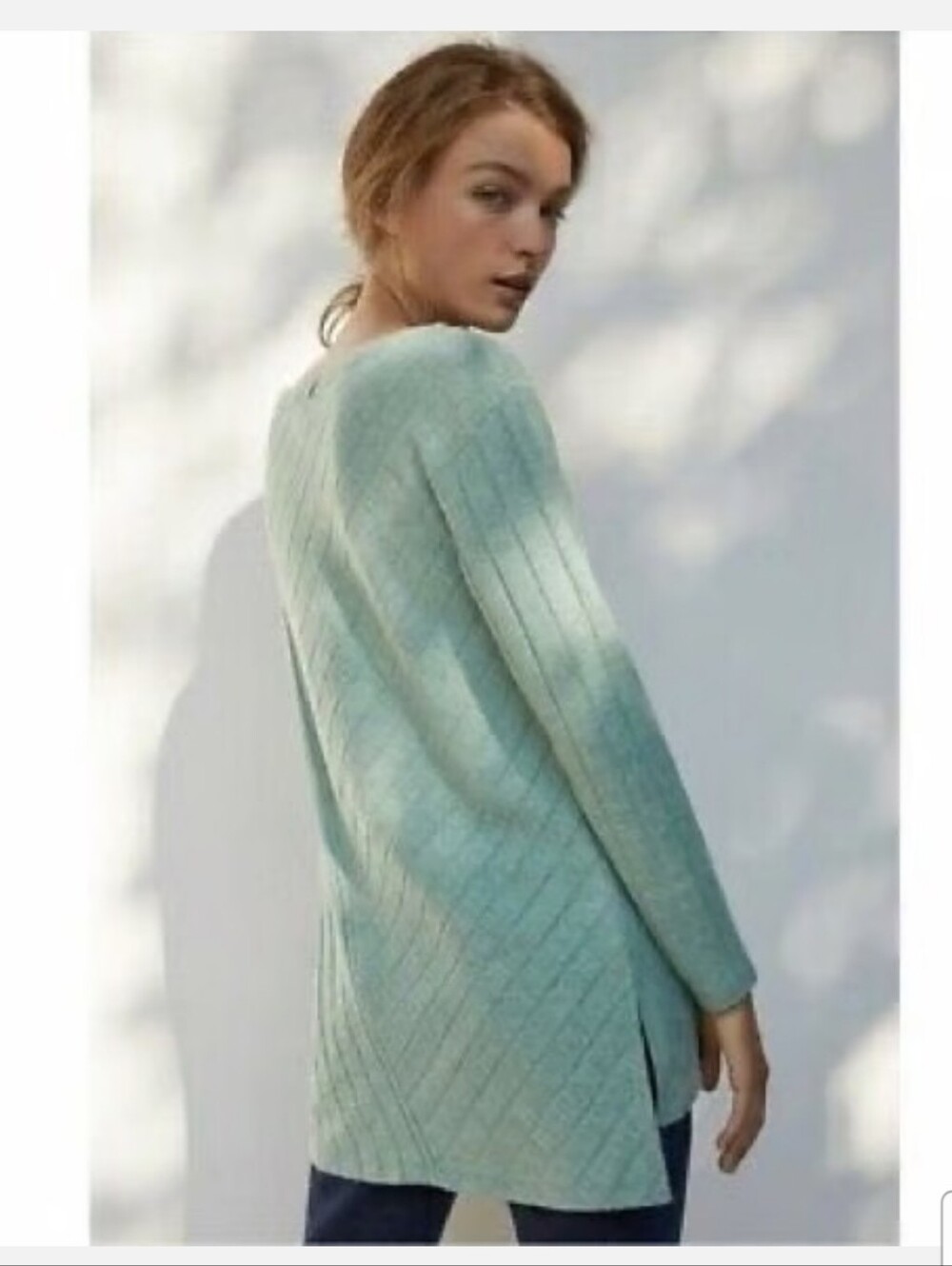 EUC Anthropologie Maeve Devine Green Tunic Sweater M